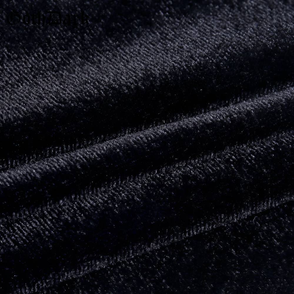Détail tissu velours noir robe de bal gothique GhostlyGalleon