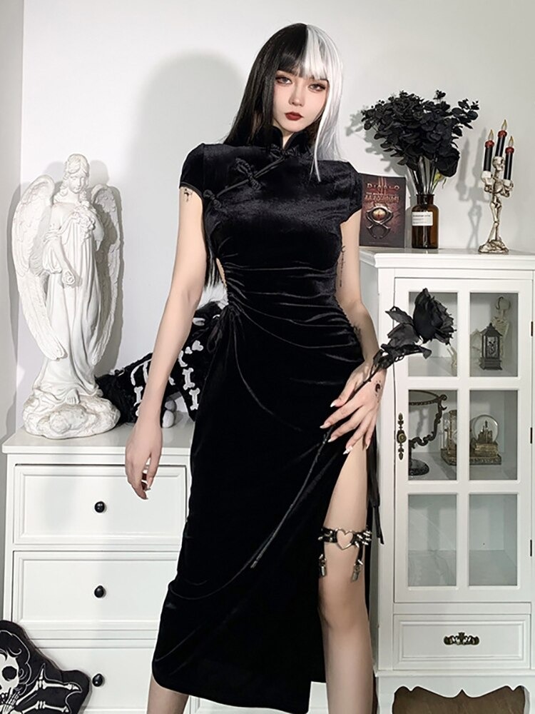 Robe Longue Noire Gothique