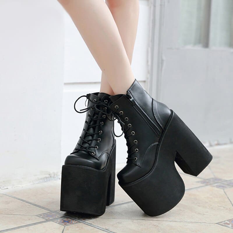 Chaussures Gothiques Punk Compensées - PunkElevate image 1