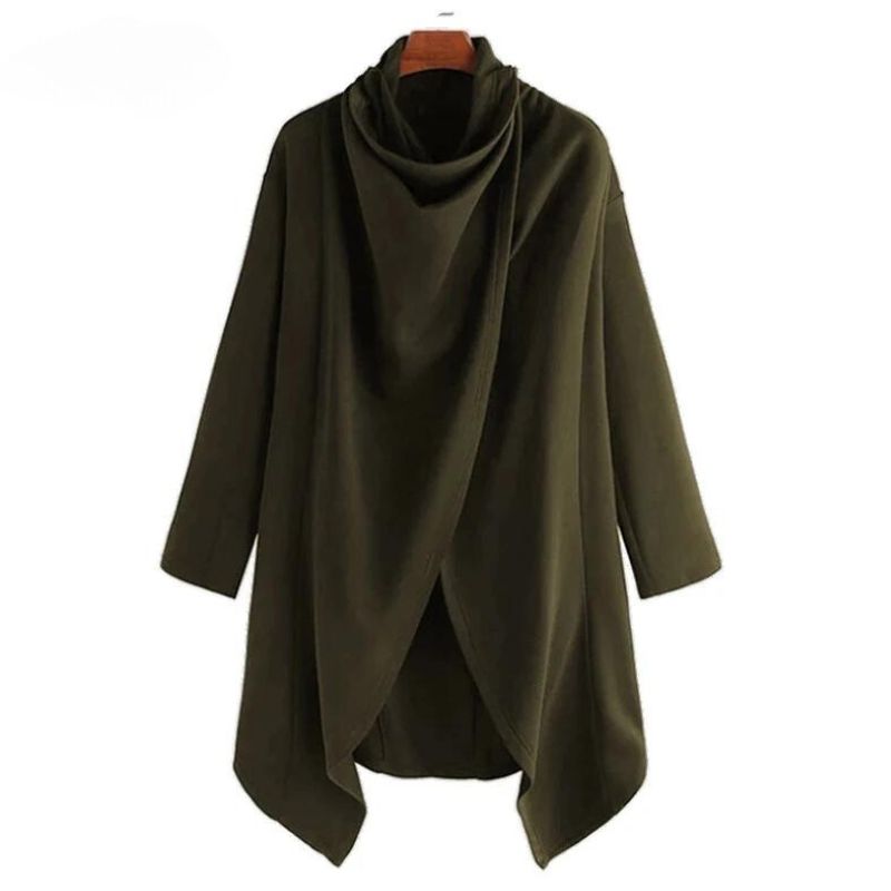 Manteau cape gothique homme en tissu noir avec col châle et coupe asymétrique